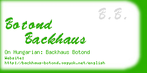 botond backhaus business card